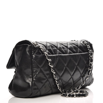 Chanel Glazed Caviar Medium Nature Flap Bag Black 3 of 9
