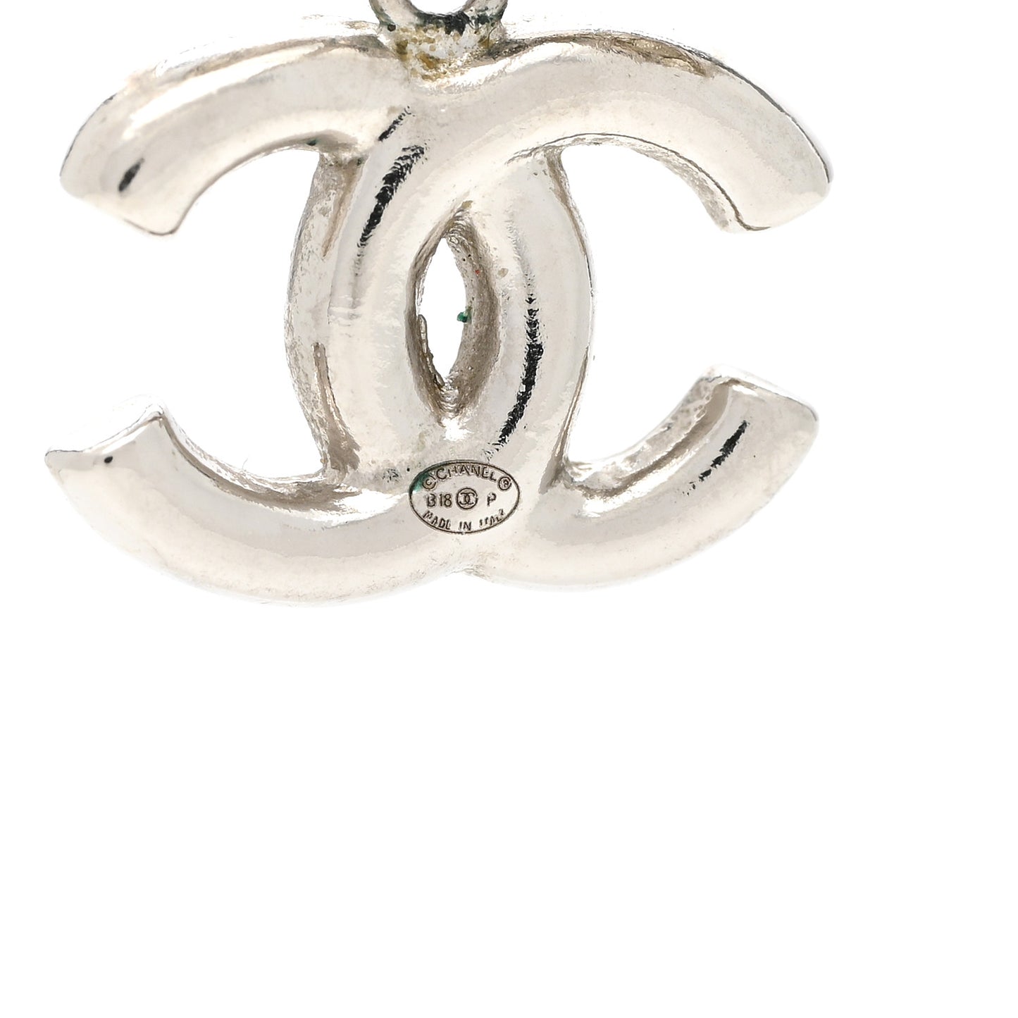 Crystal CC Bow Drop Earrings Silver