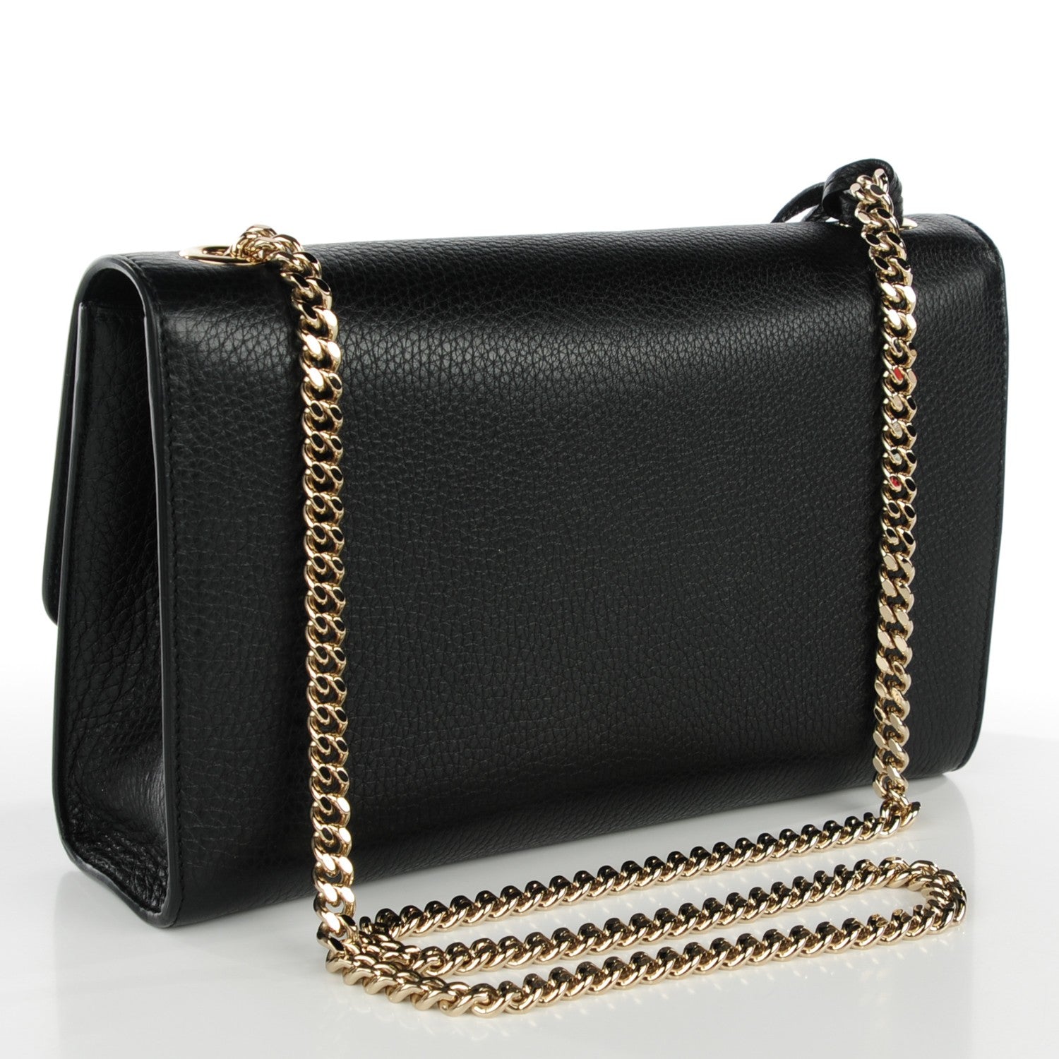Gucci Pebbled Calfskin Medium Miss Bamboo Shoulder Bag Black 2 of 10