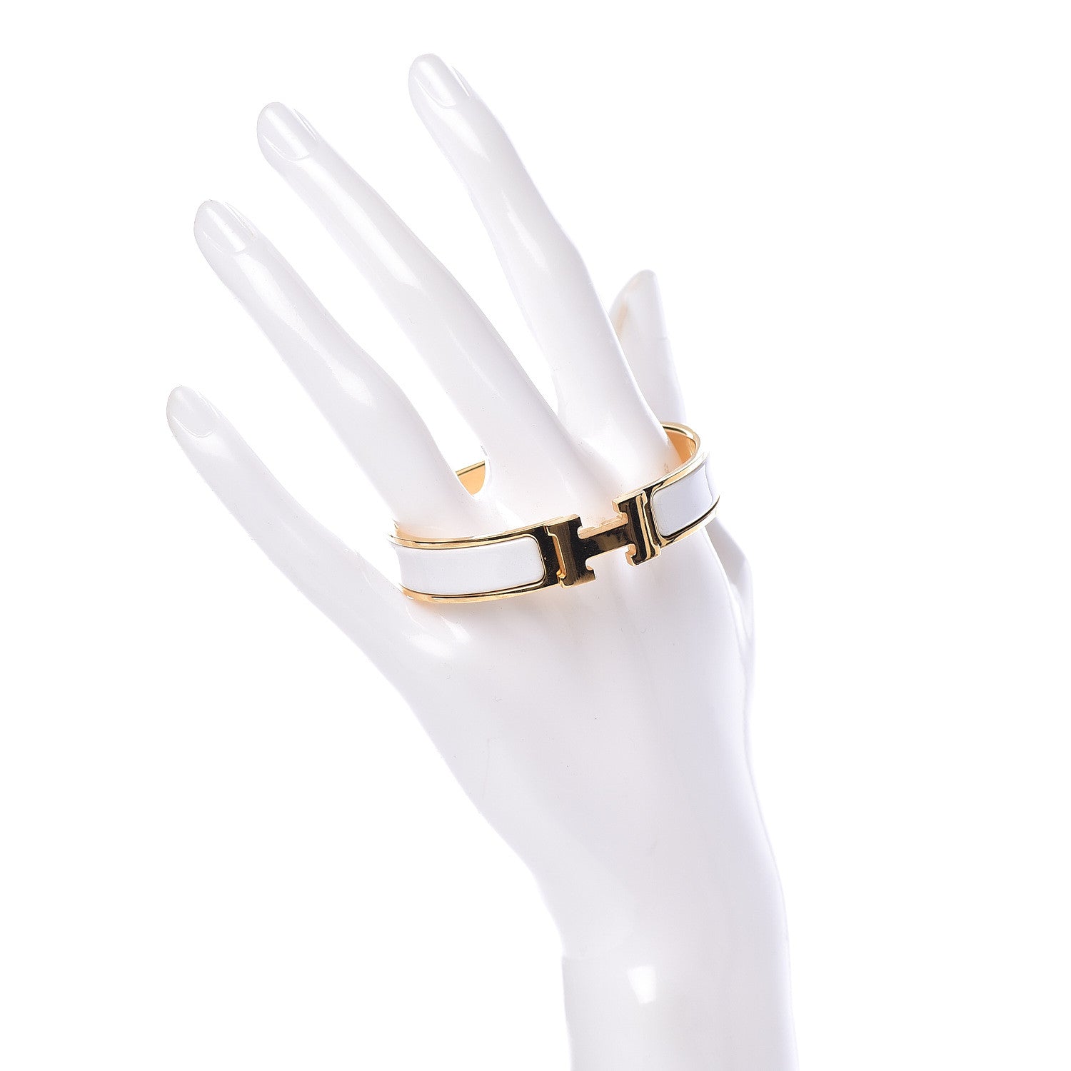 Hermes Enamel Narrow Clic Clac H Bracelet PM White 2 of 5