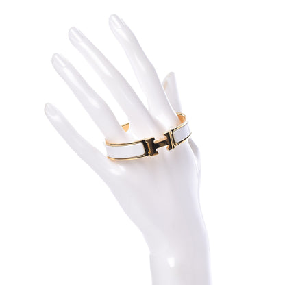 Hermes Enamel Narrow Clic Clac H Bracelet PM White 2 of 5