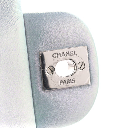 Chanel Iridescent Calfskin Quilted Mini Rectangular Flap Light Blue 7 of 11