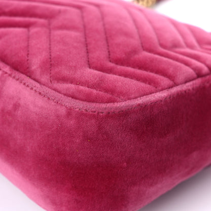 Gucci Velvet Matelasse Blind for Love Embroidered Medium GG Marmont Shoulder Bag Light Raspberry Rose Multicolor 11 of 16