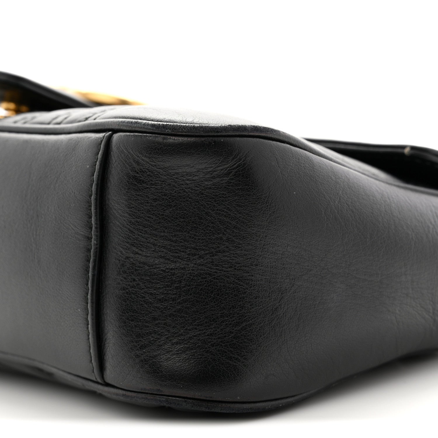 Gucci Calfskin Matelasse Small GG Marmont Shoulder Bag Black 10 of 14