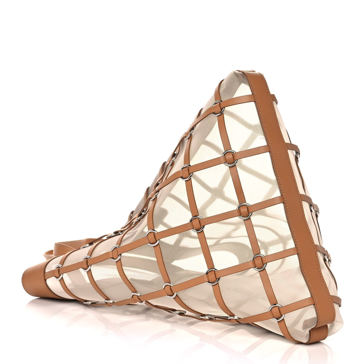 Calfskin Billie Cage Tote Camel