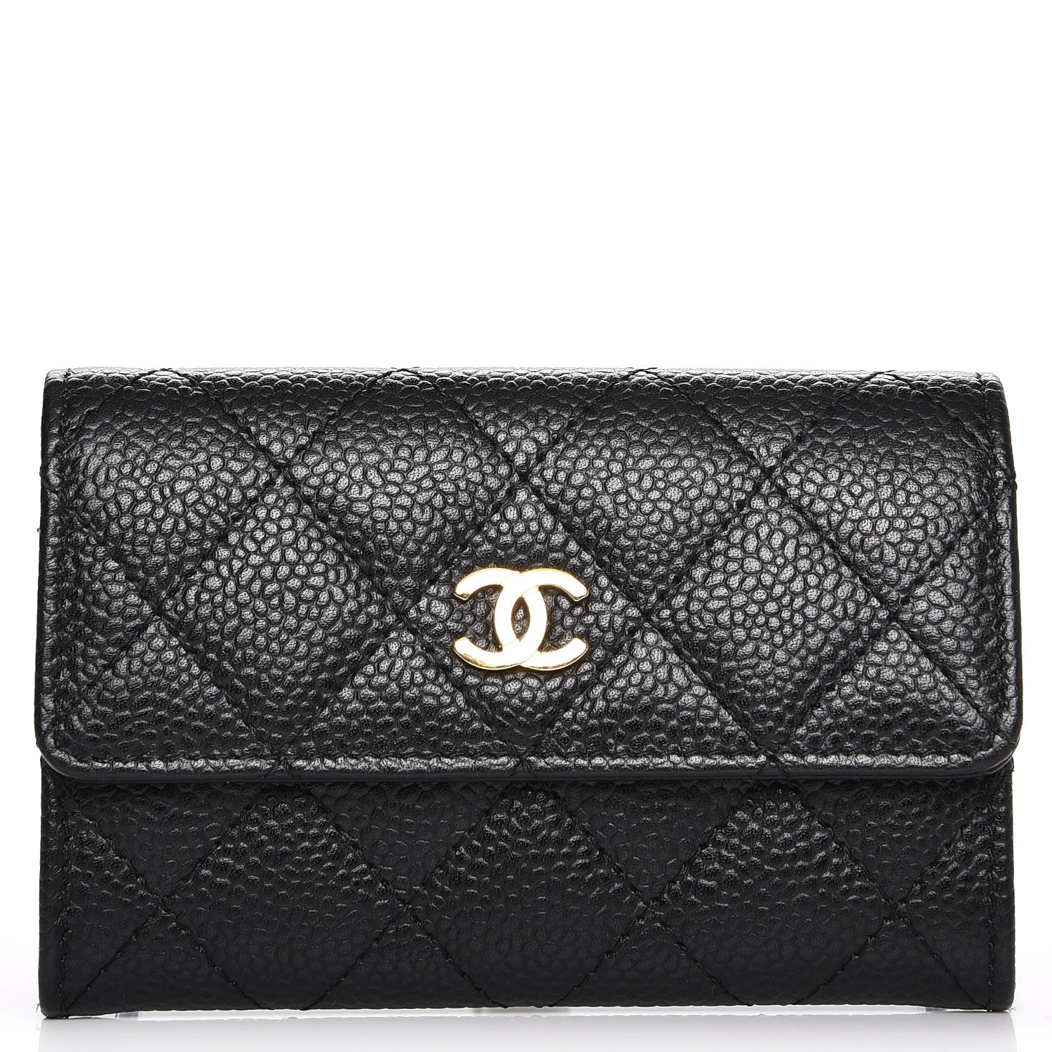 Chanel Caviar Quilted Flap Card Holder Black 1 of 8