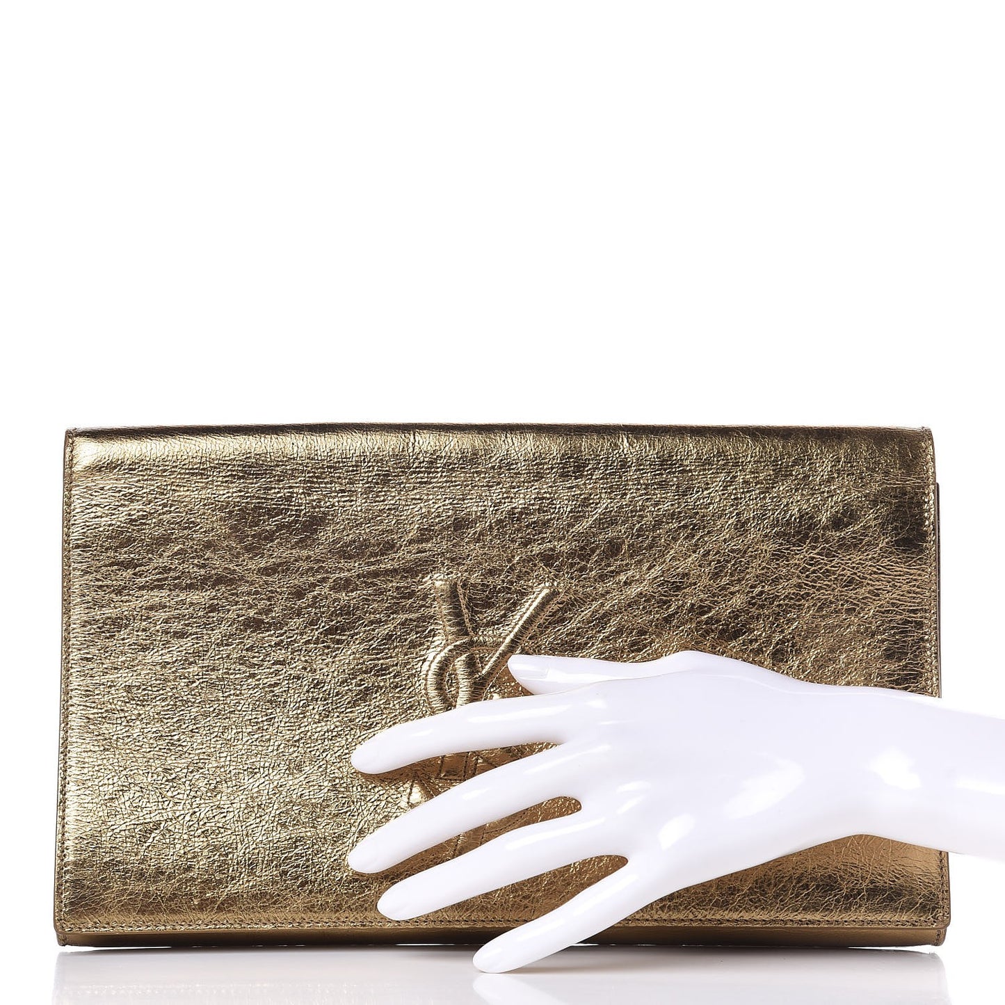 Metallic Calfskin Monogram Large Belle De Jour Clutch Gold