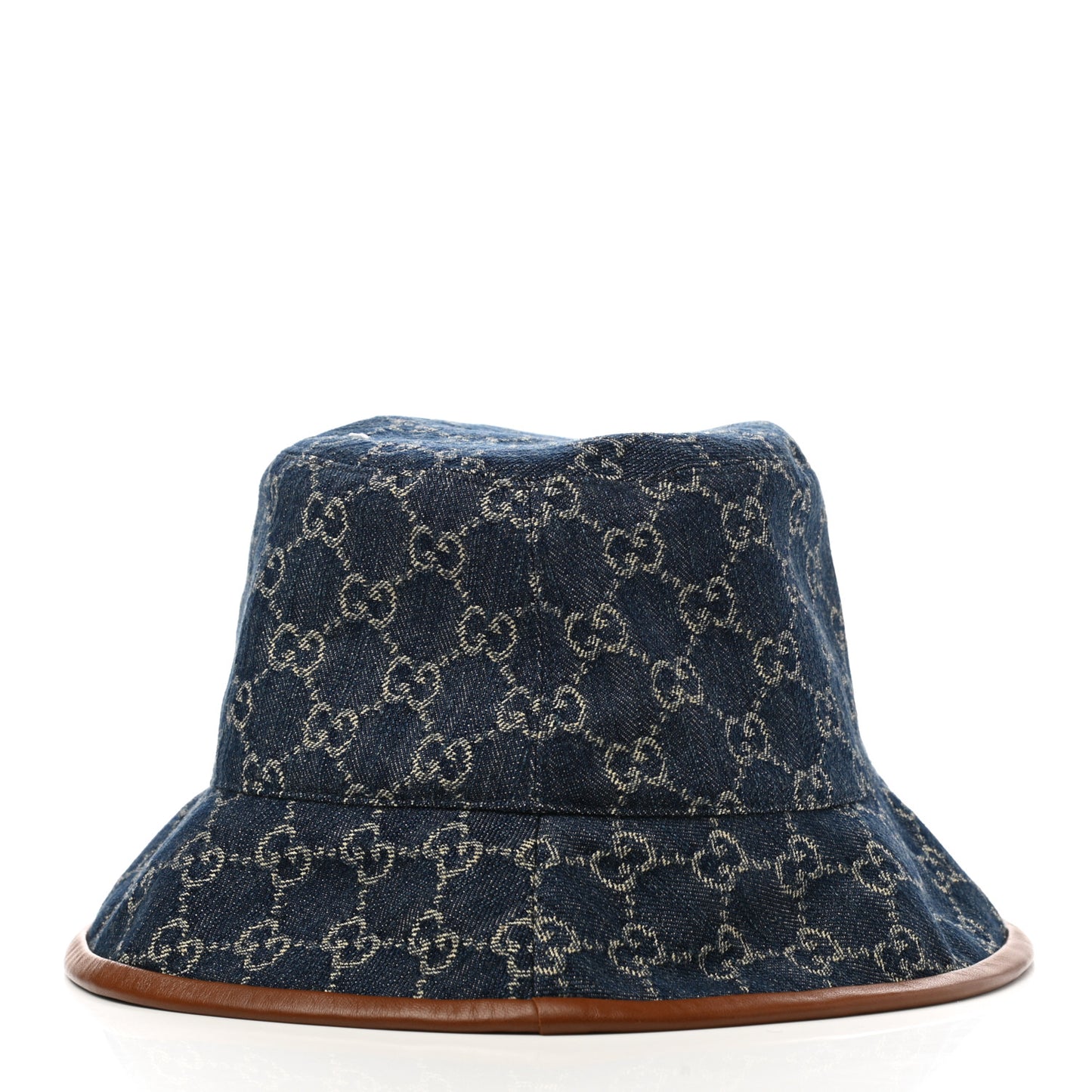 Washed Jacquard Denim Nappa GG Monogram Oscar Bucket Hat XXL Denim Cuir