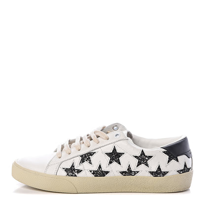Saint Laurent Calfskin Star Court Sneakers 39 White Argent 1 of 9