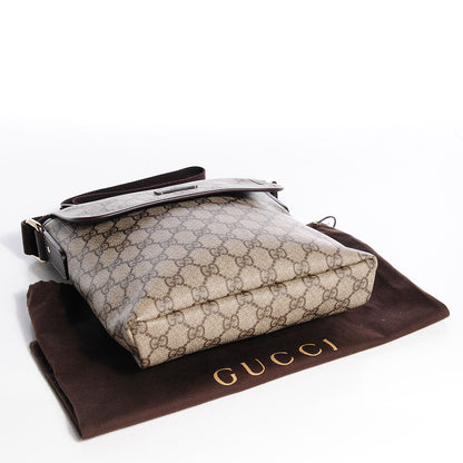 Gucci GG Plus Monogram Small Flap Messenger Bag Beige Dark Brown 4 of 7
