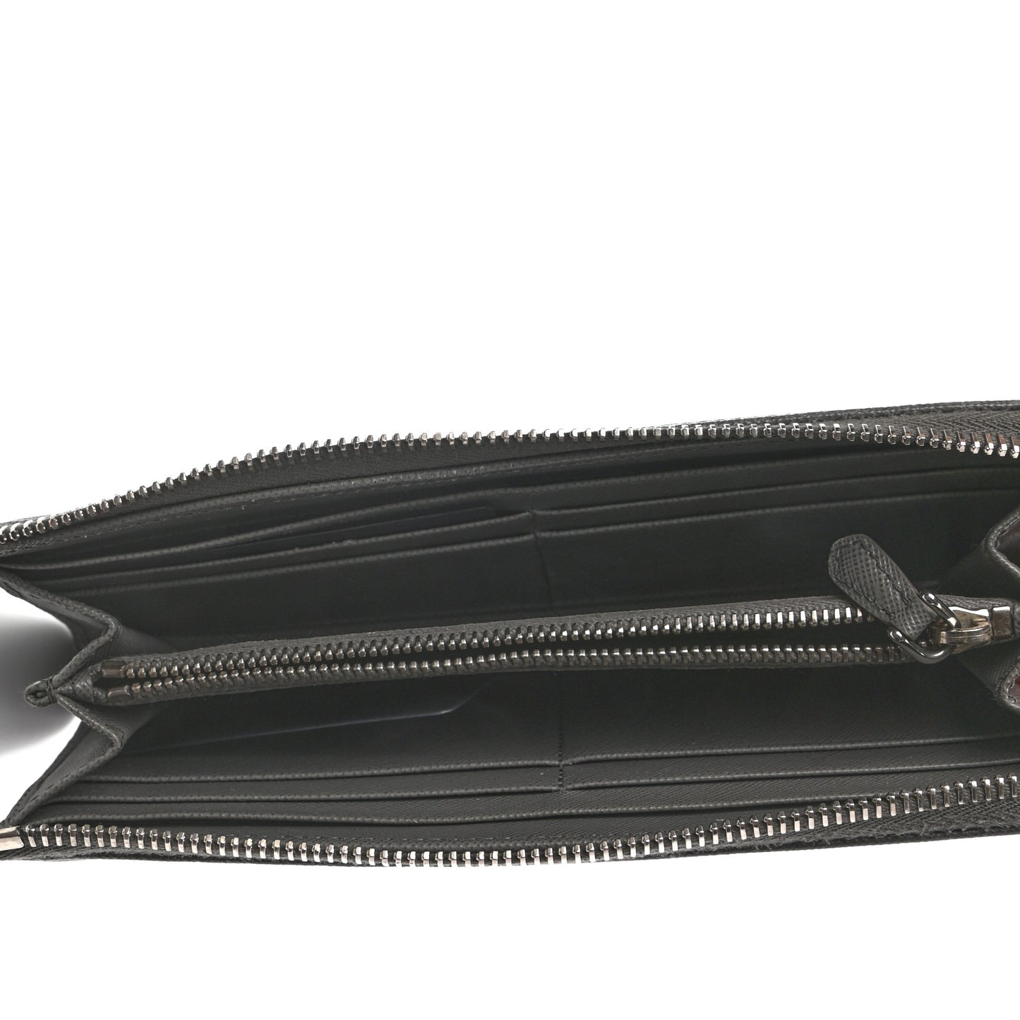 Saffiano Metal Zip Around Wallet Marmo