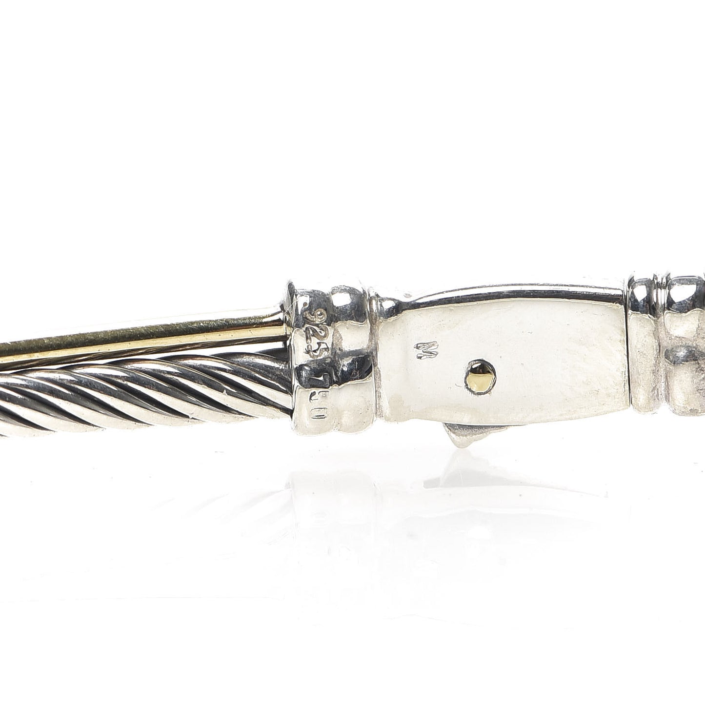 Sterling Silver 18K Yellow Gold Crossover Cable Choker Necklace
