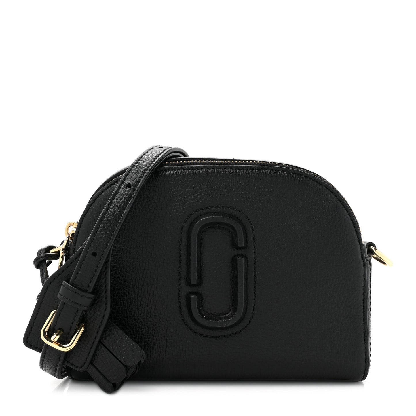 Calfskin Shutter Camera Crossbody Bag Black