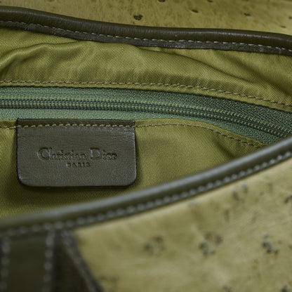 Christian Dior Ostrich Double Saddle Bag Green 7 of 9