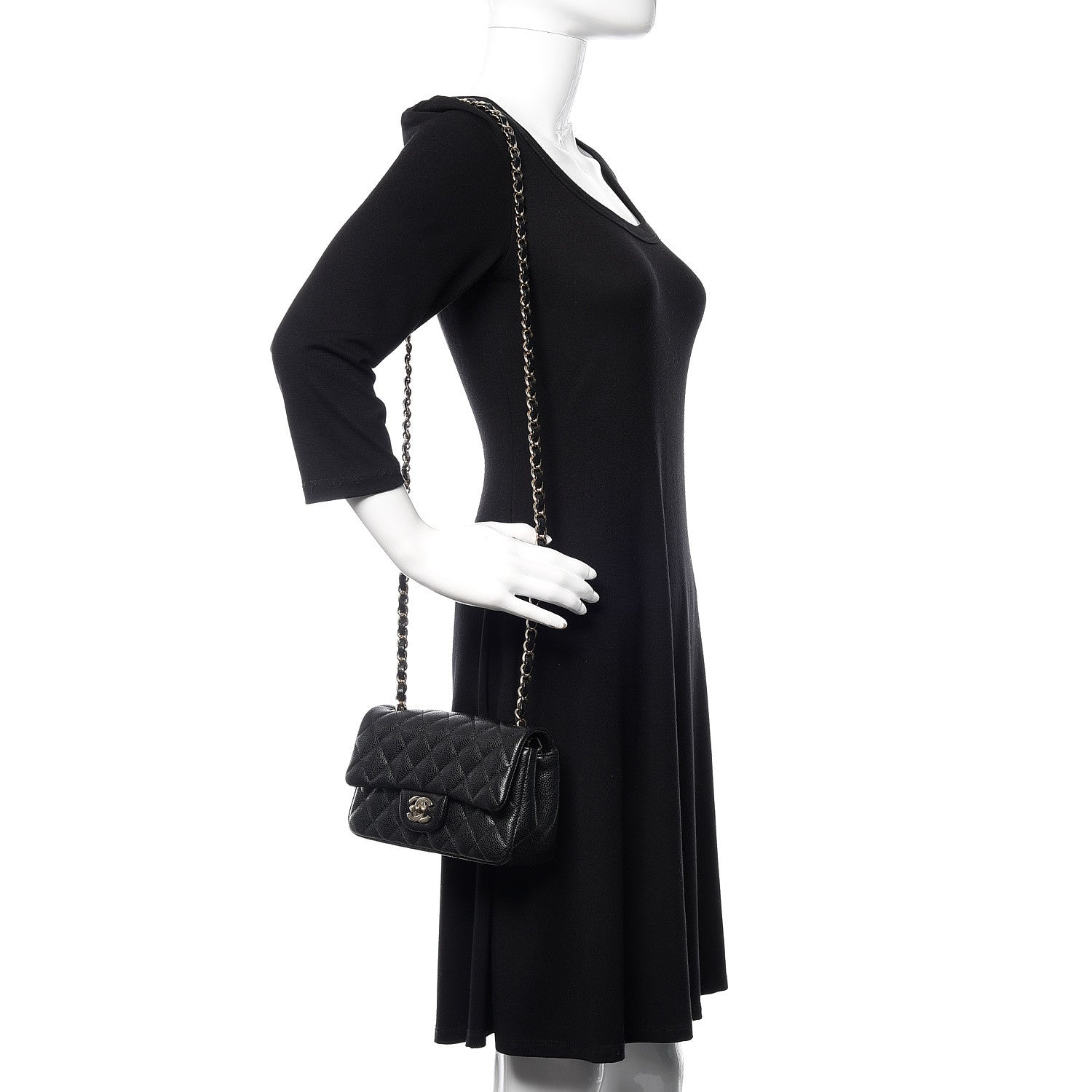 Chanel Caviar Quilted Mini Rectangular Flap Black 2 of 10