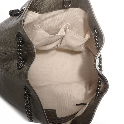 Gucci Metallic Pebbled Calfskin Medium Soho Chain Shoulder Bag Sasso 5 of 7