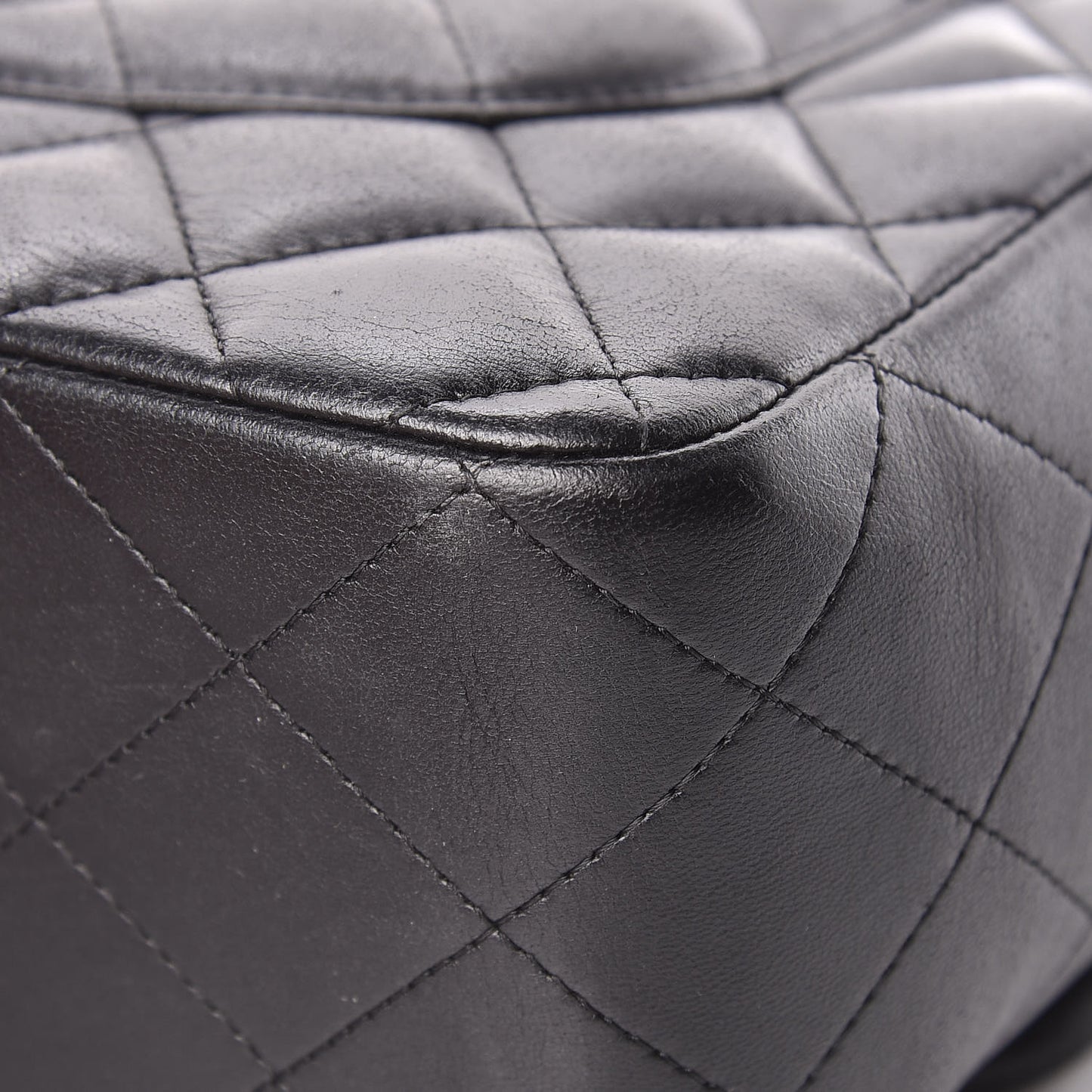 Lambskin Quilted Jumbo Double Flap Black