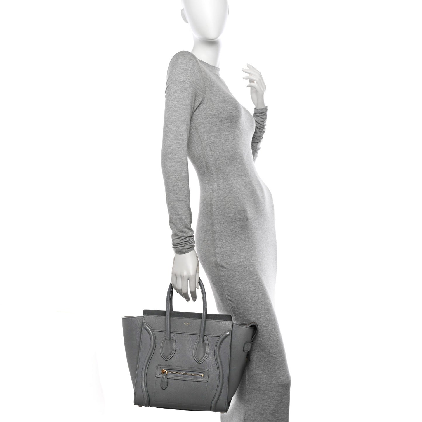 Baby Drummed Calfskin Micro Luggage Kohl