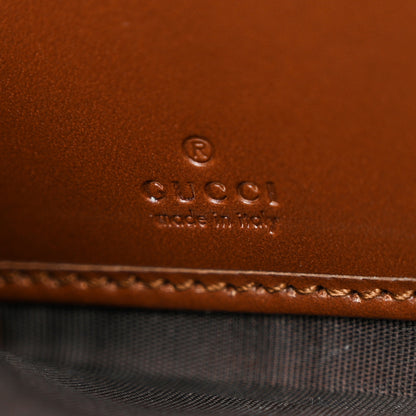 Gucci GG Supreme Monogram Cuoio Toscano Zip Around Wallet Beige Ebony Cuir 6 of 11