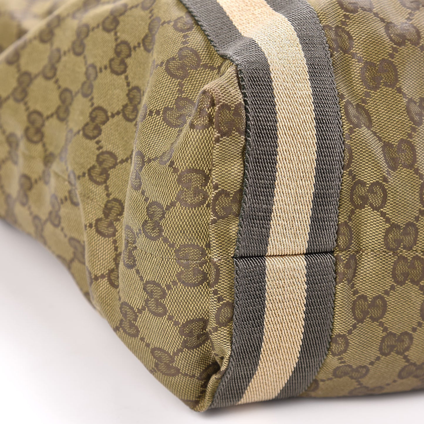 GG Monogram Medium Web Handle Vertical Tote Green