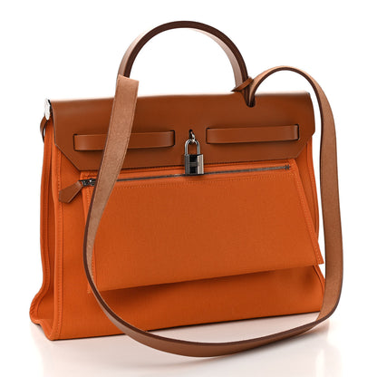 Hermes Toile Vache Hunter Herbag Zip 31 PM Orange 4 of 15