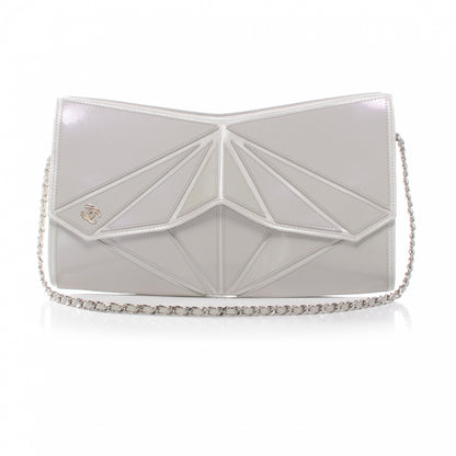 Chanel Iridescent Leather Midnight Swim Clutch Bag White 1 of 7