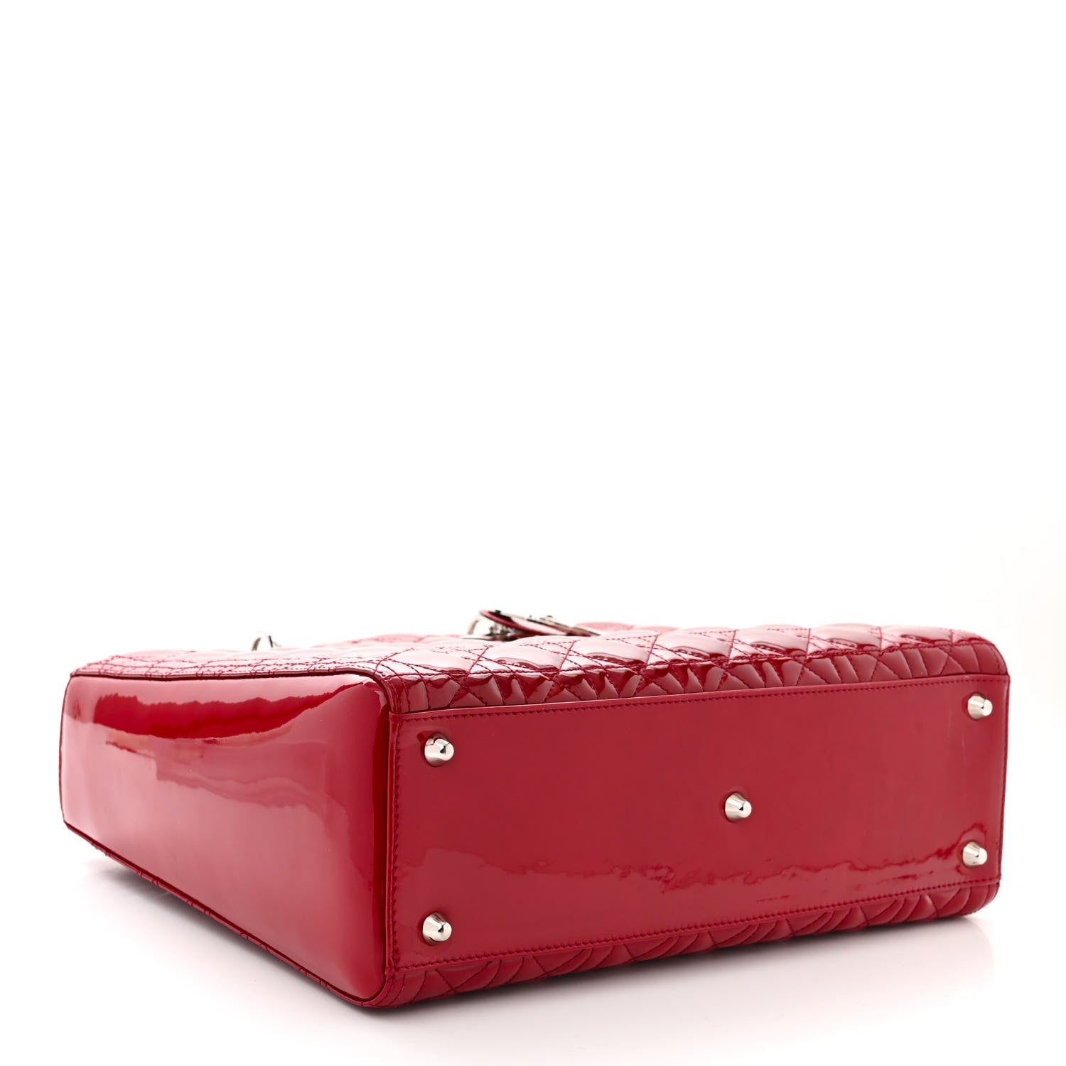 Christian Dior Patent Cannage Large Lady Dior Red 4 of 12