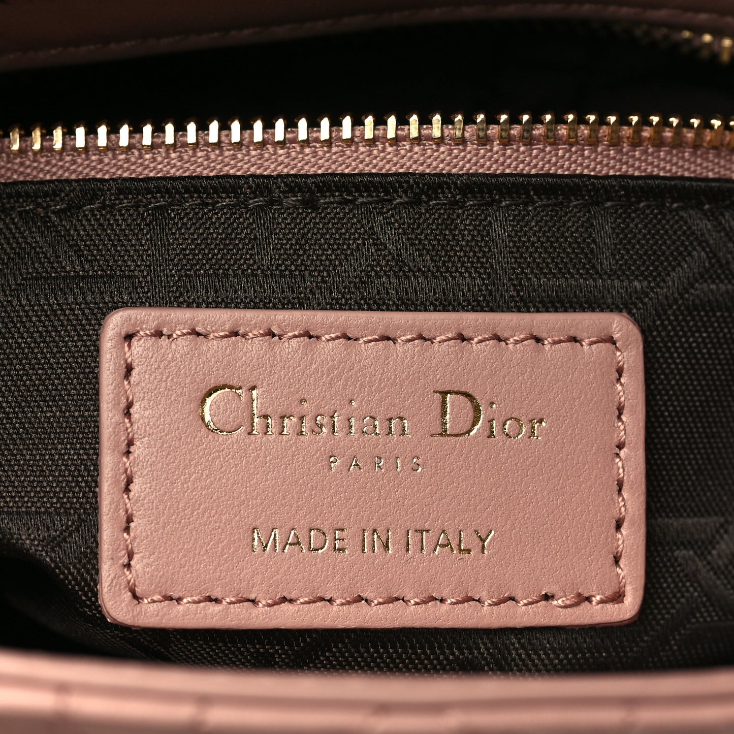 Lambskin Cannage Mini Lady Dior Rose De Vents