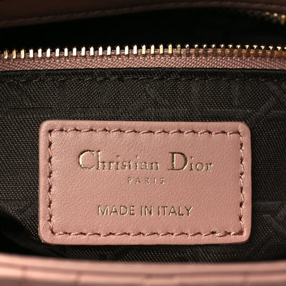 Christian Dior Lambskin Cannage Mini Lady Dior Rose De Vents 6 of 10