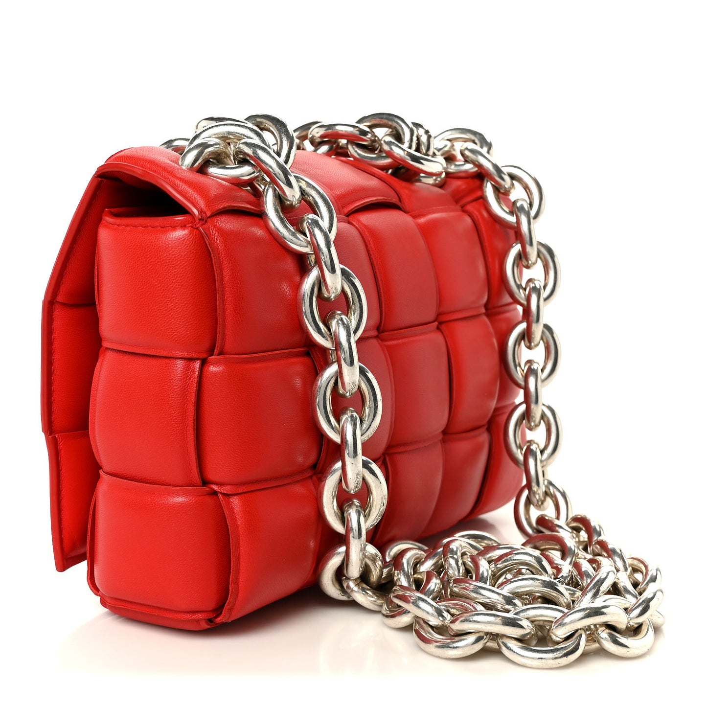 Lambskin Maxi Intreccio Padded Chain Cassette Crossbody Bag Nail Polish