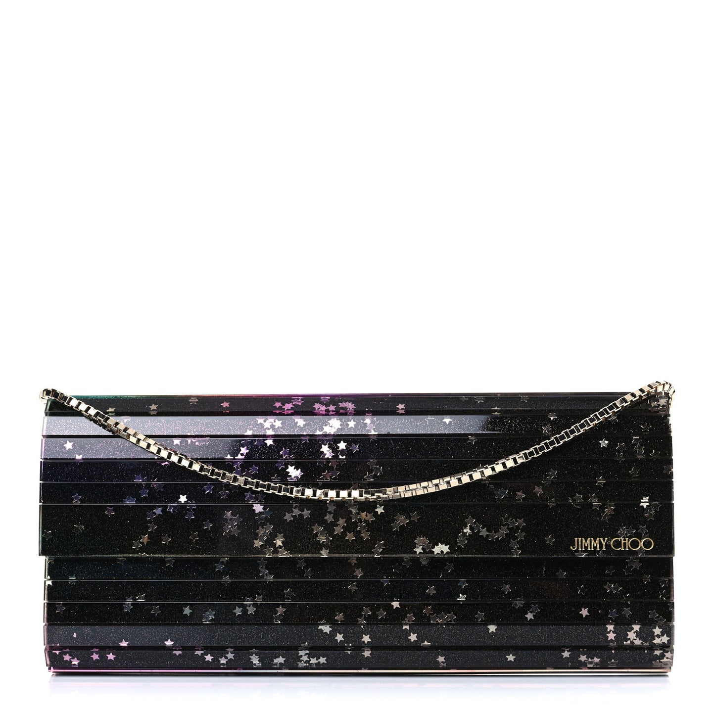 Acrylic Glitter Sweetie Star Clutch Black