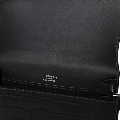 Hermes Matte Alligator Mini Sac Roulis Graphite 13 of 14