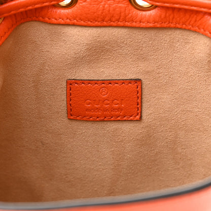 Gucci Softy Wonka Textured Dollar Calfskin Mini Diana Bucket Bag Deep Orange Spicy Cyclamin 6 of 11