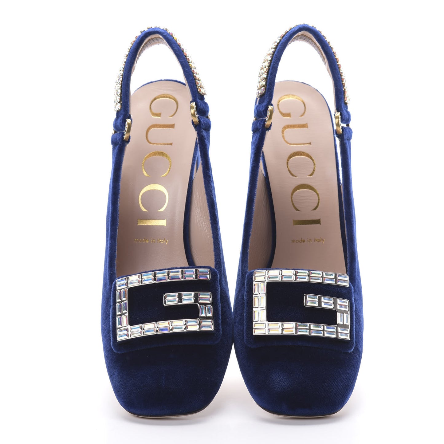 Velvet Crystal Square G Madelyn Slingbacks 40 Cobalt Blue