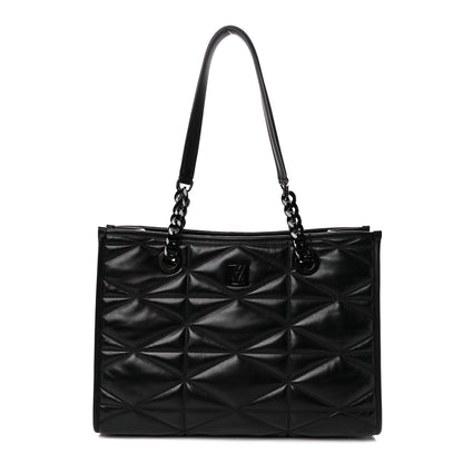 MCM Lambskin Cloud Quilted Large Travia Tote Black 1 of 11