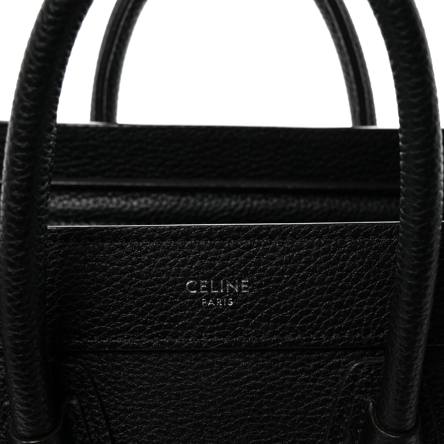Celine Drummed Calfskin Nano Luggage Black 6 of 10