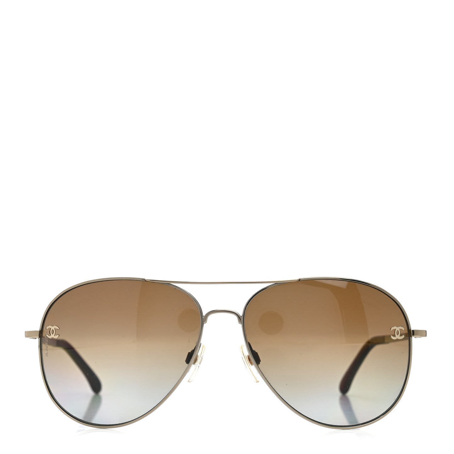 Metal Polarized CC Aviator Sunglasses 4189-T-Q Silver