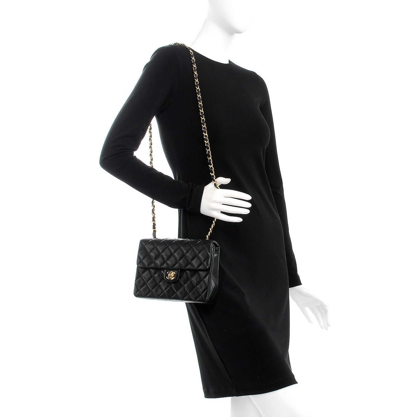 Lambskin Quilted Small Flap Black