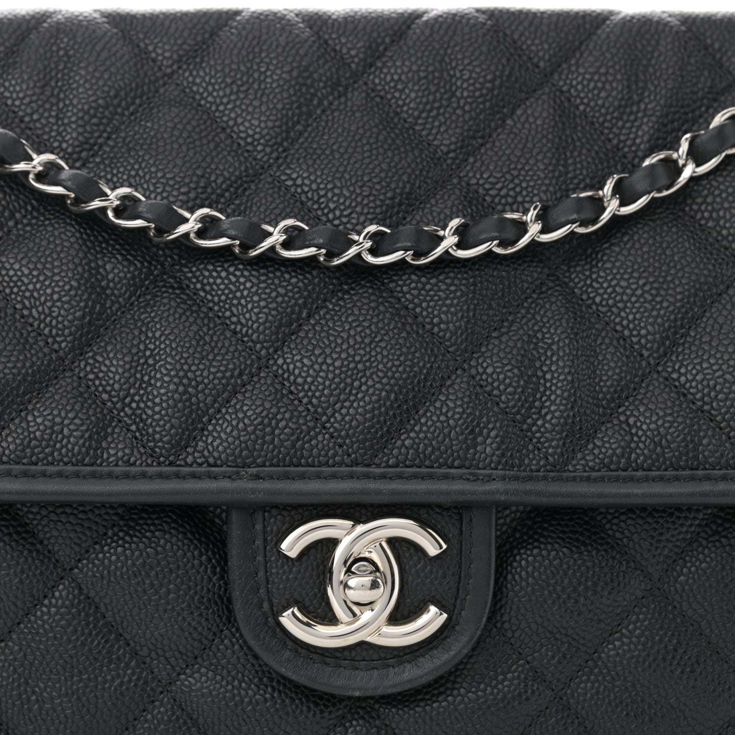 Chanel Caviar Quilted Large French Riviera Flap Black 7 of 9