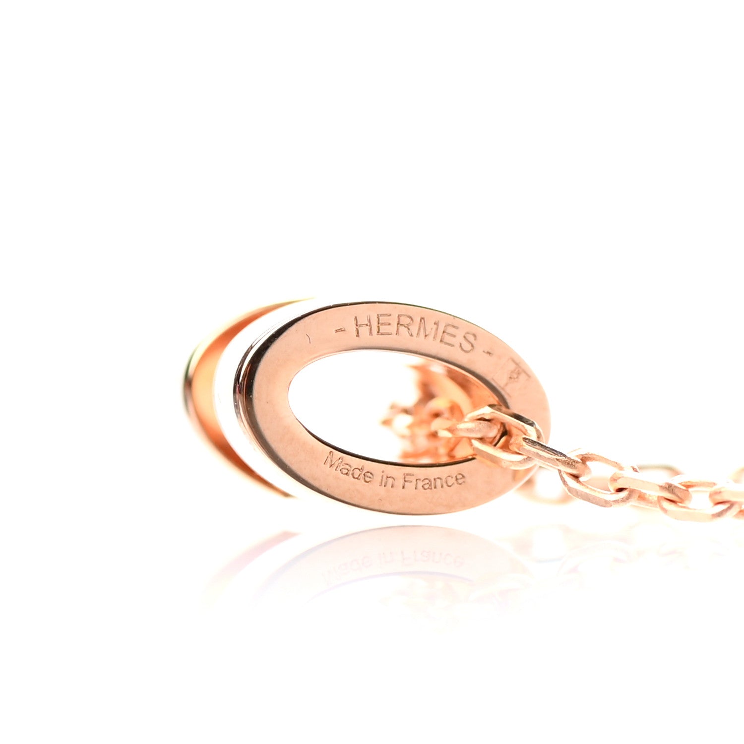 Hermes Lacquered Gold Mini Pop H Pendant Necklace White 4 of 5