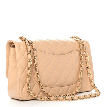 Chanel Caviar Quilted Medium Double Flap Beige 3 of 9