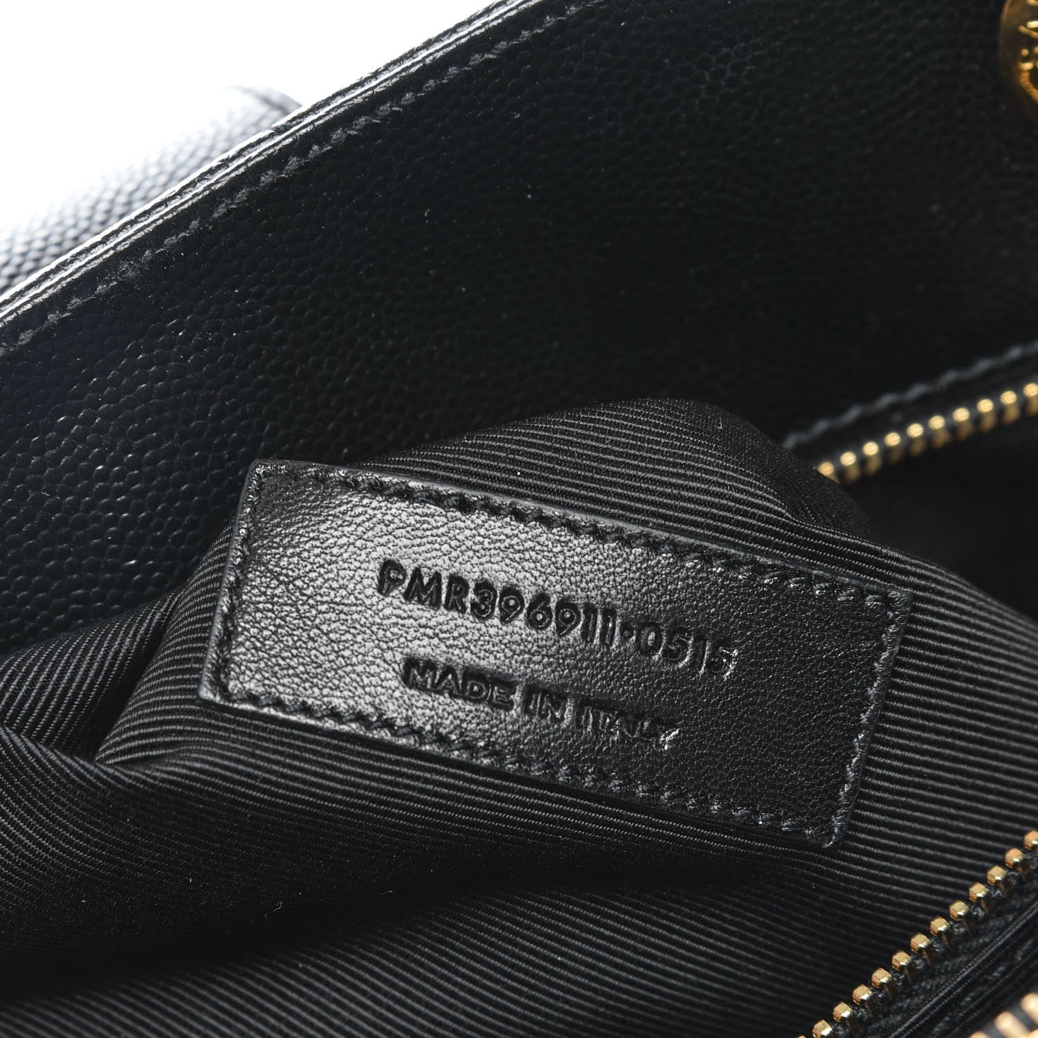 Saint Laurent Grain De Poudre Matelasse Chevron Monogram Shopping Bag Black 7 of 7