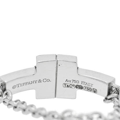 Tiffany 18K White Gold Diamond T Chain Ring 49 4.75 3 of 3