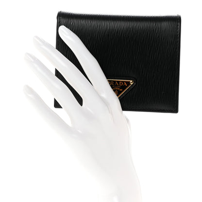 Prada Vitello Move Triangle Card Holder Wallet Black 2 of 6