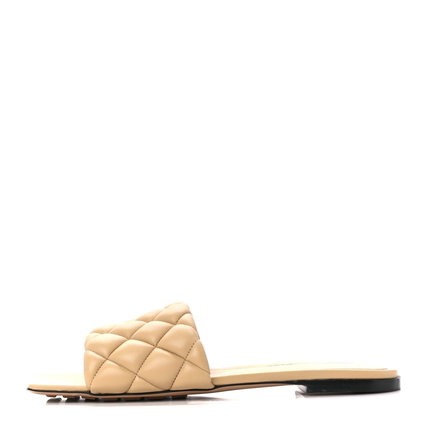 Nappa Matelasse Padded Flat Sandals 38 Cane Sugar