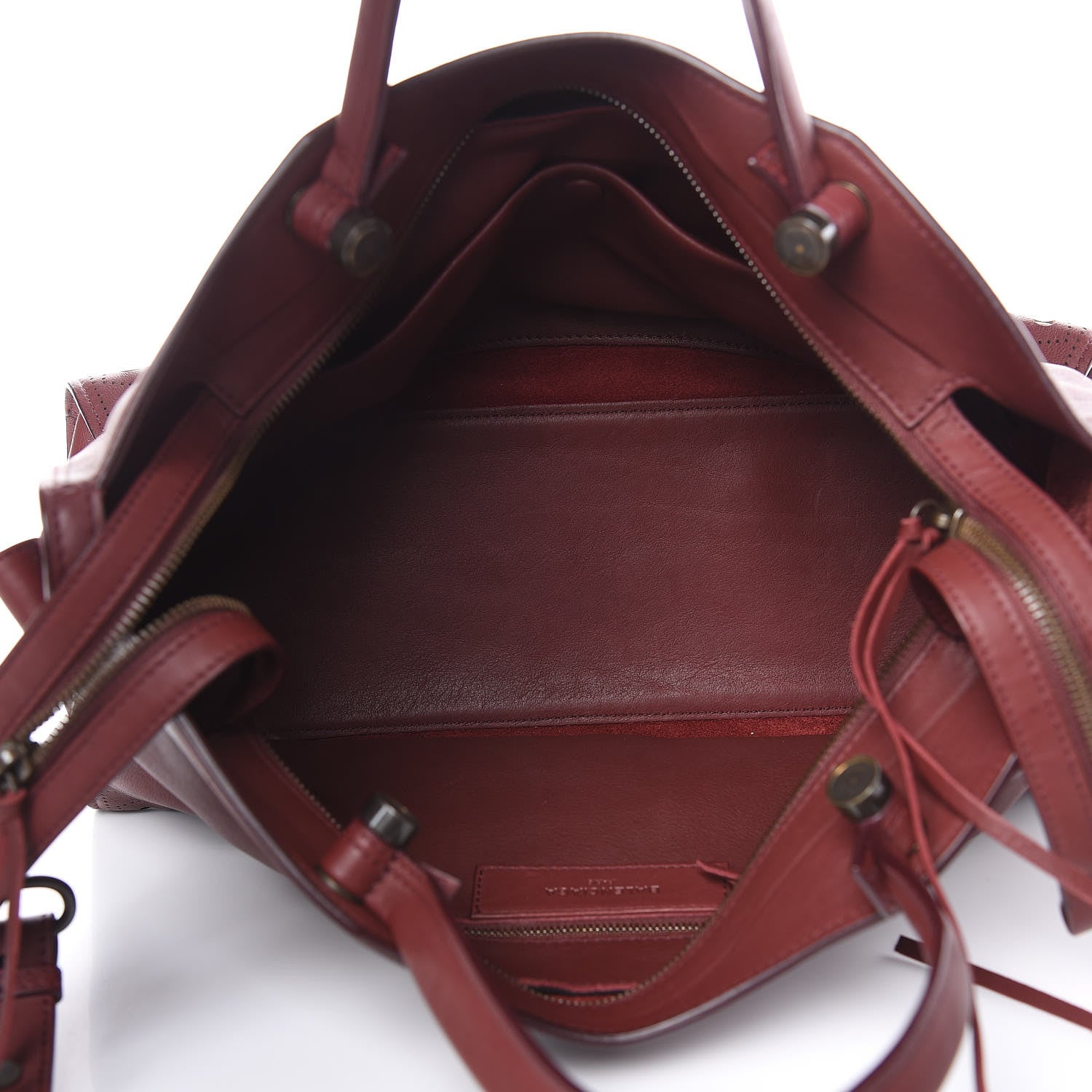 Balenciaga Veau Soyeux Perforated Blackout Hardware City Rouge Bordeaux 5 of 12