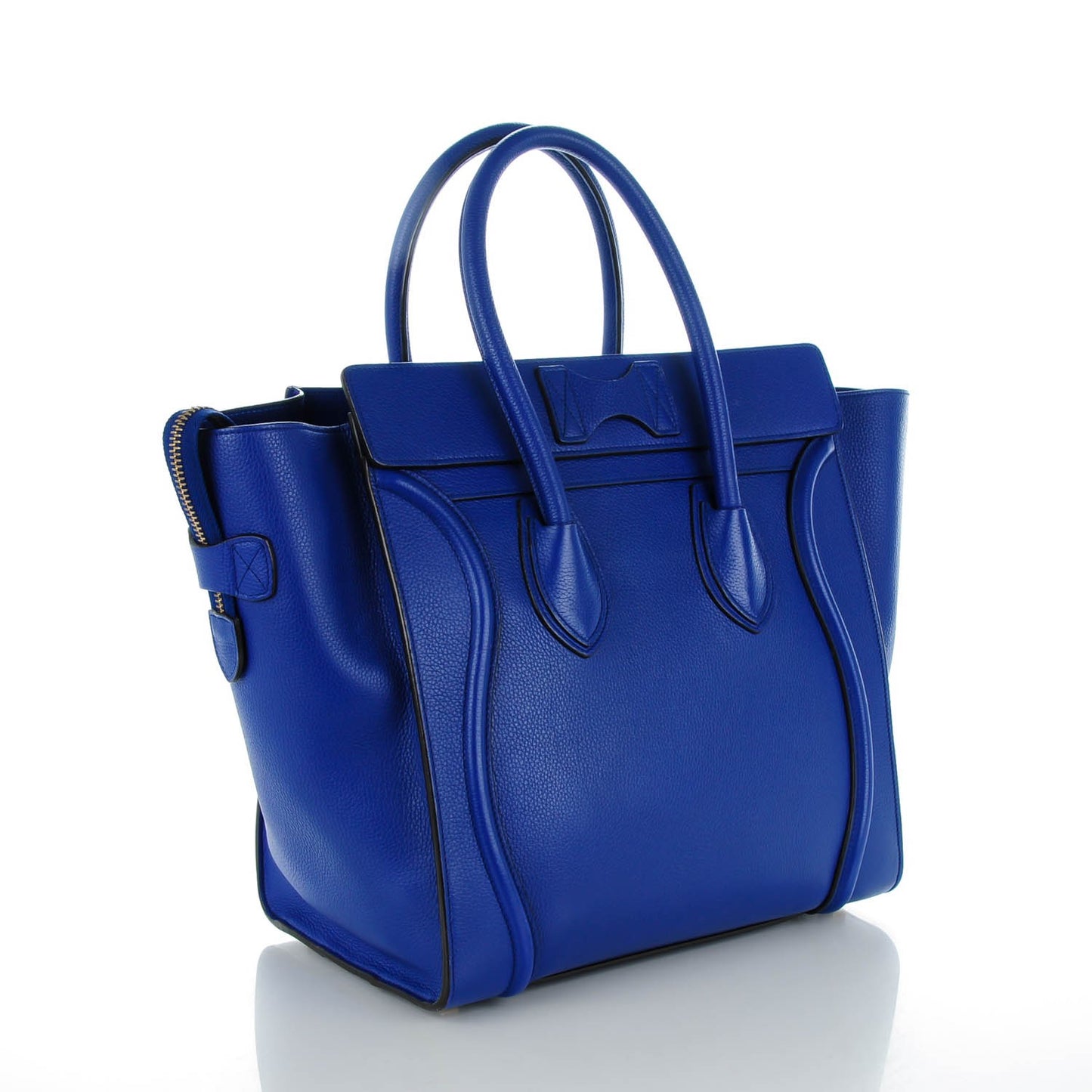 Drummed Calfskin Mini Luggage Indigo