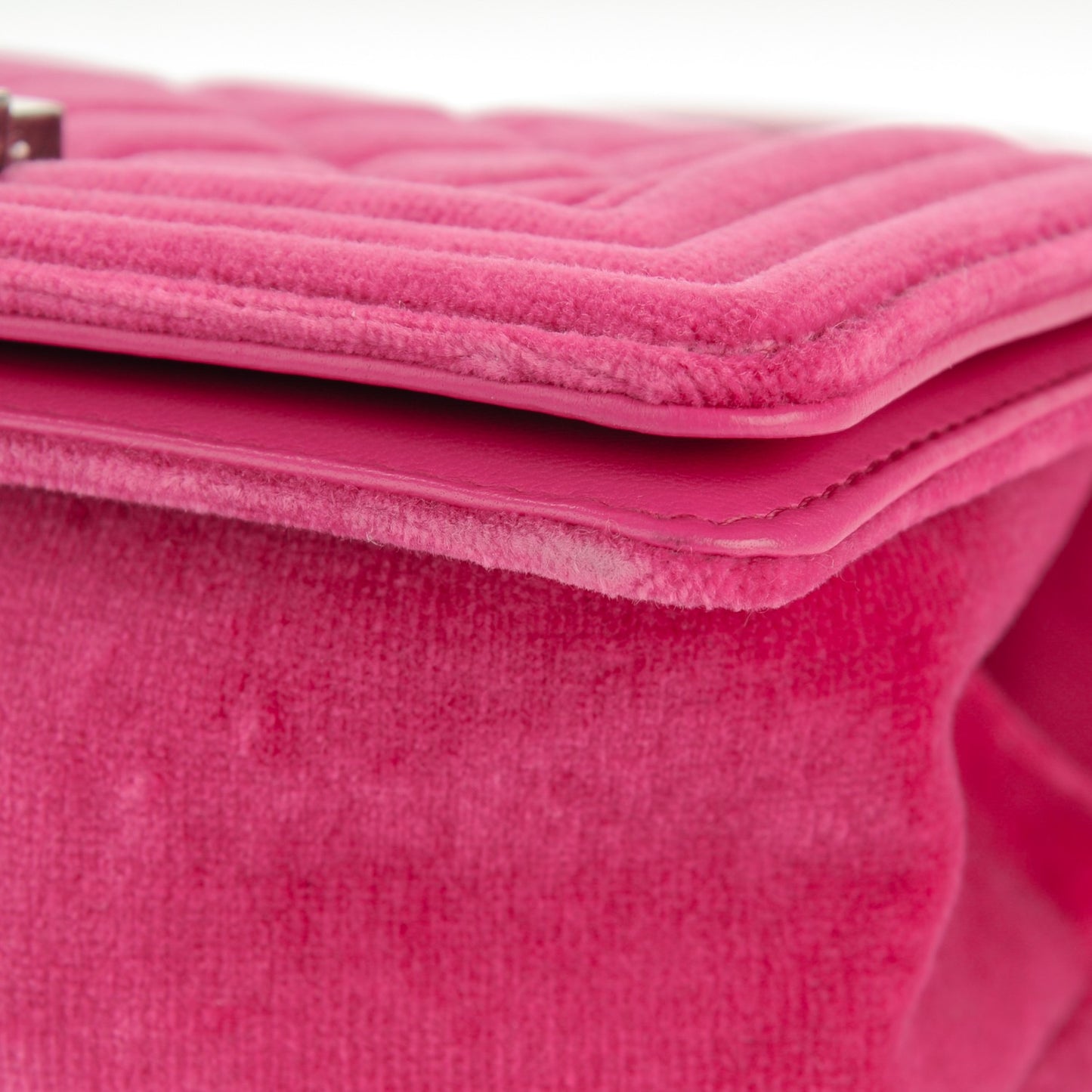 Velvet Quilted Small Boy Flap Pink