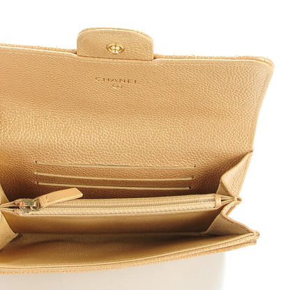 Chanel Pearly Caviar Quilted Small Flap Wallet Gold 5 of 7