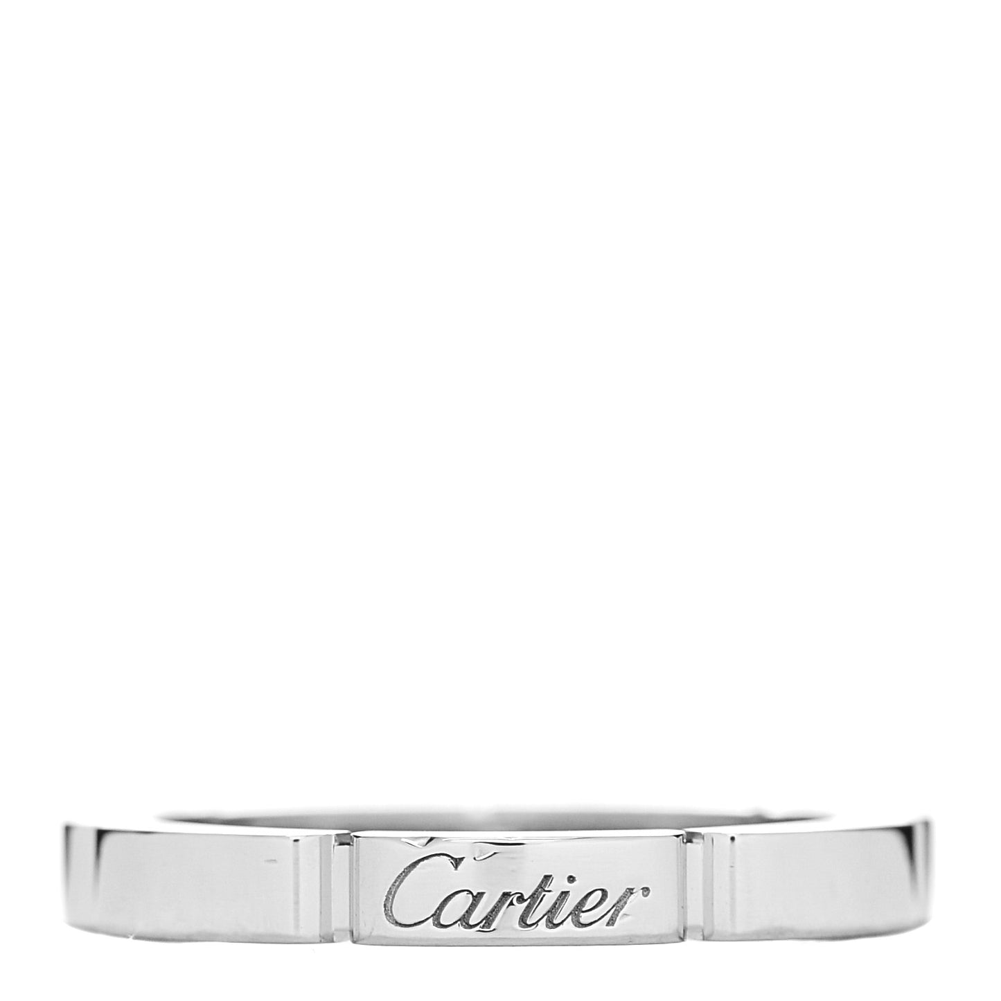 18K White Gold 2.5mm Maillon Panthere Wedding Band Ring 50 5.25